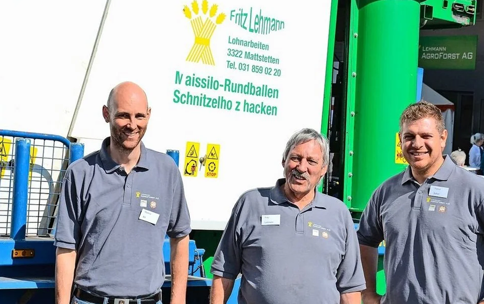 Markus Bill, Fritz Lehmann, Pascal Schori, Maispresse Lehmann AgroForst AG